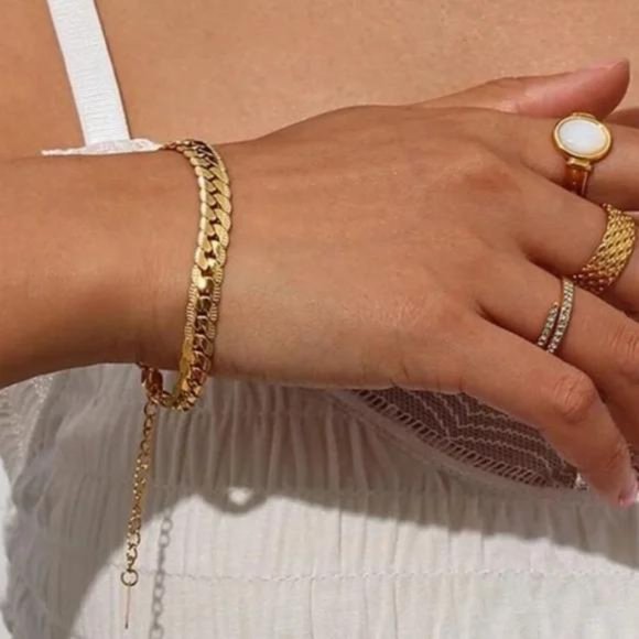 Jewelry - NEW 18K GOLD CUBAN CHAIN BRACELET, NICE BRACELET, CUTE BRACELET